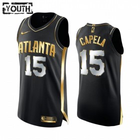 Atlanta Hawks Clint Capela 15 2020-21 Musta Golden Edition Lasten Pelipaidat Swingman